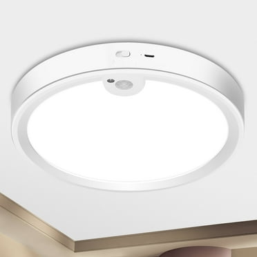 Youtob Wireless Motion Sensor LED Ceiling Light 6500K Rechargeable Battery Powered Light with Two Modes for Closet Stairs Porch Hallway
