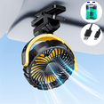 thumbnail image 4 of Portable Car Clip on Fan Battery Operated Wind 900 Rotate Quiet Small Air Cooling Fan for Desk Camping Stroller Fan, 4 of 6