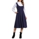 thumbnail image 2 of Vestido Pinafore Vintage Allegra K para Mujer con Encaje, Overoles Midi con Botones y Bolsillos M Azul Oscuro, 2 of 6