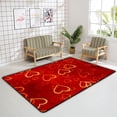 thumbnail image 4 of GZHJMY Soft Rug Large Area Rugs, Red Gold Hearts Valentine’s Day Comfortable Indoor Carpet, Baby Play Mat for Living Room Bedroom Nursery Decor Floor Mat 63x48inch Carpet Runner, 4 of 6