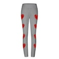 thumbnail image 5 of DDAPJ pyju Valentines Day Leggings for Women, Cute Heart Print Casual Tights High Waisted Stretch Running Yoga Pants Casual Milk Silk Legging Gray XL, 5 of 5