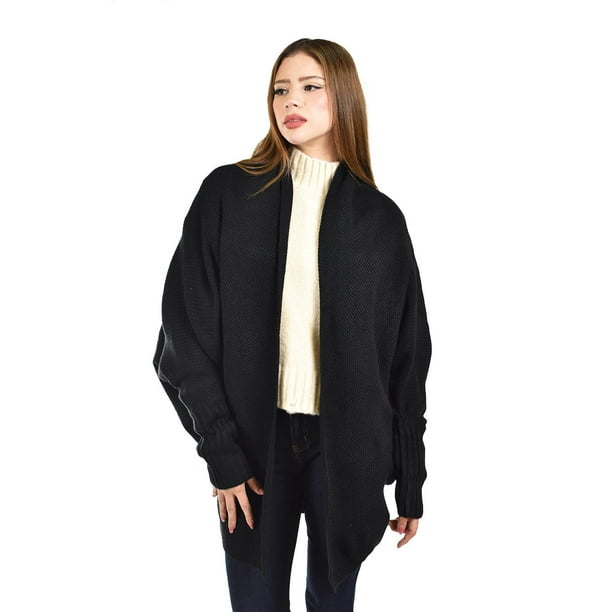 Cardigan de manga murcielago Roman Fashion /Juvenil, 300 (Negro) negro G