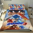thumbnail image 1 of Sonic Conjunto de sábanas temático, trío de piezas, cómodo y amigable con la piel, diseño único, regalo de decoración para el hogar para familiares, amigos y fans,135X200cm, 1 of 6