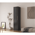 thumbnail image 3 of Tall Modern Stackable Wall Mounted Storage Cabinet with Movable Shelves and Doors,Wooden Wall Mounted Storage Cabinet for Bedroom, Living Room, Kitchen, Laundry Room, Bathroom and Garage, Black, 3 of 7