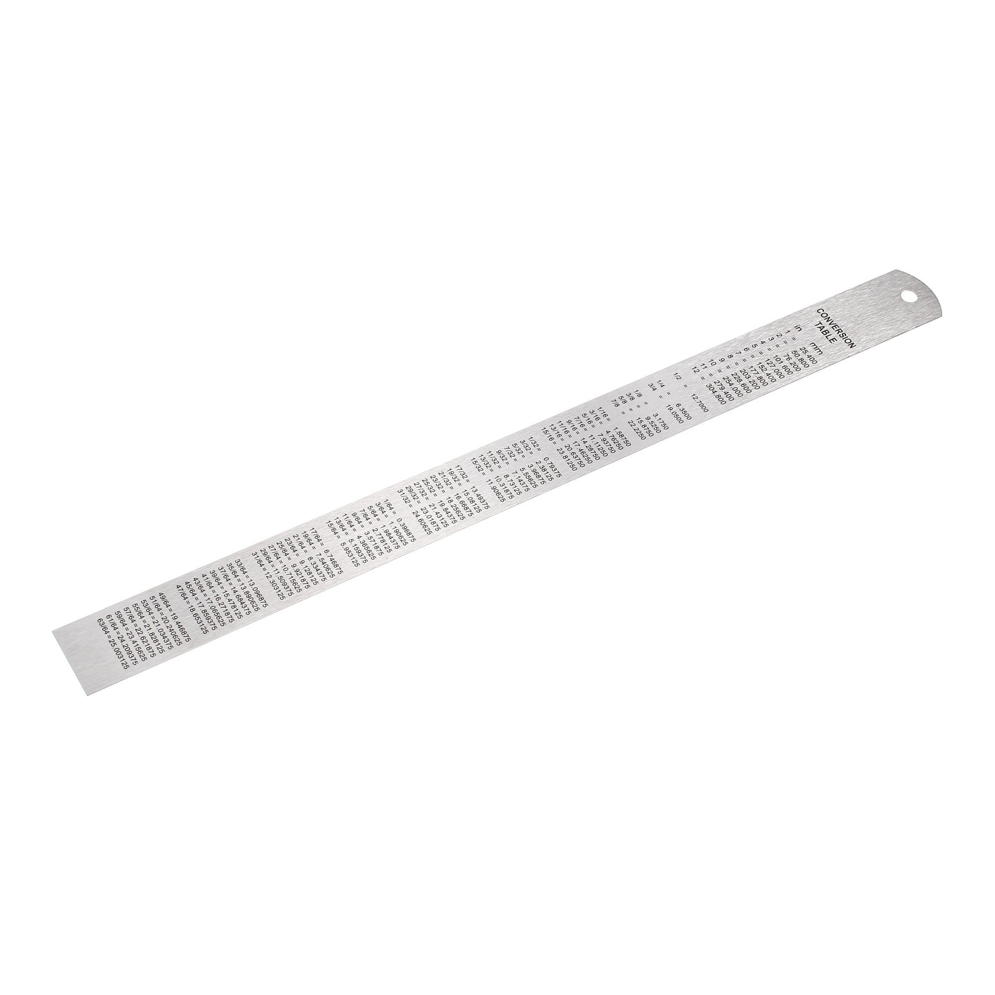 Uxcell 300mm 12 Inches Stainless Steel Straight Ruler Measuring Tool With Hanging Hole 6 Pack Walmart Com