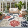 4'x6' Area Rugs, Red Blue Coastal Indoor Outdoor Area Rug for Living ...