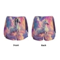 thumbnail image 5 of Lsque Colorful Cloud White Horse Printed Women's Running Shorts with Liner Pockets,Elastic Quick Dry Workout Athletic Gym Yoga Shorts,Womens High Waist Shorts-, 5 of 9