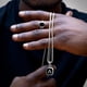 thumbnail image 3 of Collares con inicial de A-Z cuadrado para hombre, colgante geométrico de acero inoxidable con caja, Collar de cadena de cuerda, joyería de regalo, 3 of 4