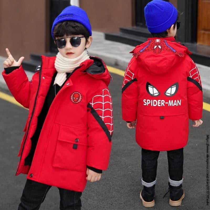 Disney SpiderMan Boys Jacket Winter Hooded Coats New Warm Clothes Children Jacket padded ClothesBoy Autumn Thicken Jackets Walmart