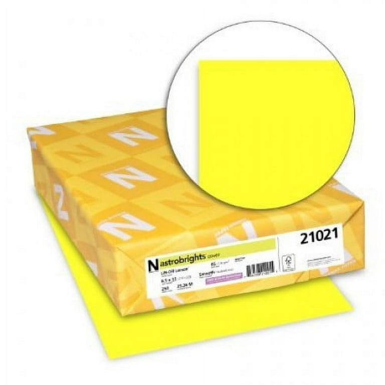 Astrobrights Colored Cardstock, 8.5” x 11”, 65 lb/176 gsm, Lift-Off Lemon,  250 Sheets (21021) 
