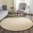 thumbnail image 1 of Safavieh Natural Fiber Collection NF141A Border Sisal Area Rug, 4' x 4' Round, Maize / Black, 1 of 3