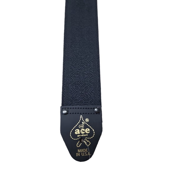 D'Andrea Ace Embossed Guitar Strap, Black
