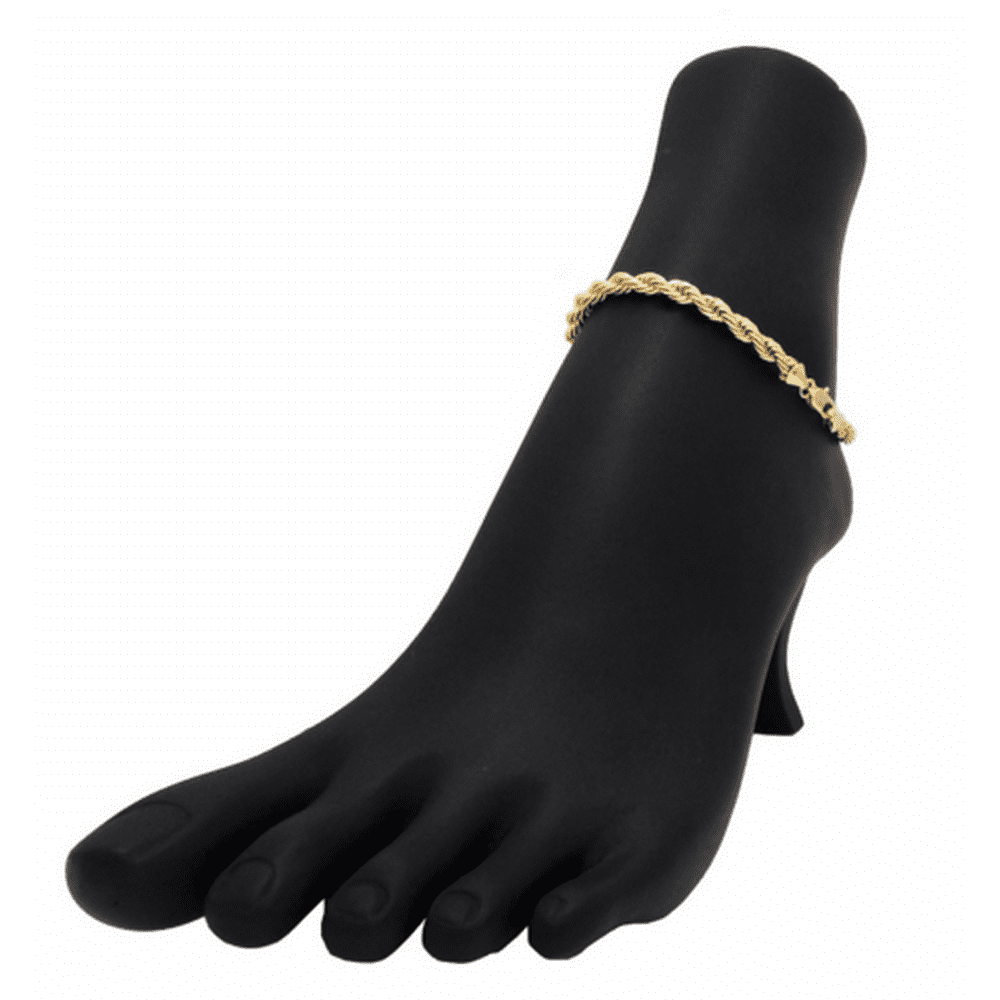 RM Gold Plated Twist Rope Anklet 10”