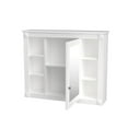 thumbnail image 6 of GZXS White Wall-Mounted Medicine Cabinet with Mirror, 35"W Bathroom Storage Cabinet with Adjustable Interior Shelf & Side Open Compartments, MDF Construction, Modern Style, 6 of 7