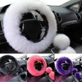 thumbnail image 2 of HLONK 3Pcs/Set Faux Wool Steering Wheel Gear Shift Rod Brake Fluffy Cover Car Decor, 2 of 7