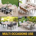 thumbnail image 5 of Pink Tulip Table Cloths for 8 Foot Rectangle Tables, Spring Floral Romantic Flowers Modern Art Rustic Patio Waterproof Elastic Fitted Tablecloths, Washable Rectangular Table Cover for Camping, 5 of 8