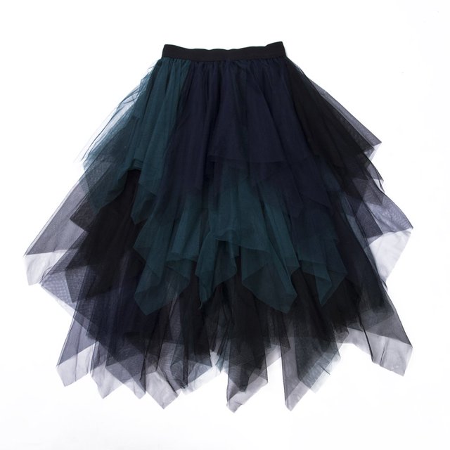 PENGXIANG Jupe Tutu en Tulle Solide pour Femmes Taille Élastique Jupe Longue en Filet Robe