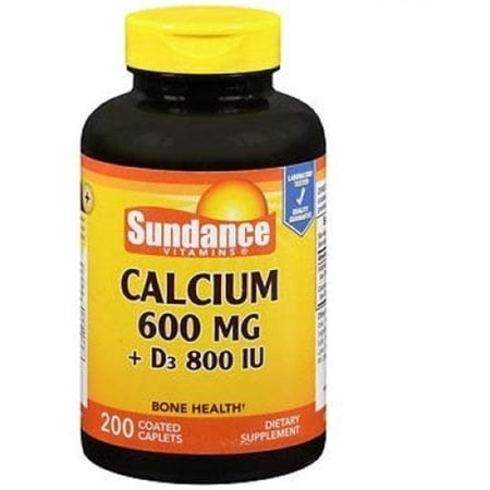Sundance Calcium 600 mg + Vitamin D3 800 IU, 200 ea (Pack of 4)