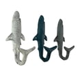 thumbnail image 2 of Zeckos Set of 3 Shark Wall Hooks in Blue, Gray, White – Perfect for Nautical Themes, 2 of 7