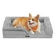 thumbnail image 1 of Feandrea Cama para Perros, Cama para Mascotas, 91 x 68 x 16 cm, Ortopédica con Espuma Corrugada, Funda Extraíble con Motivo Rosa de Peluche, Bordes Elevados Acolchados, Gris Paloma MPGW252G01, 1 of 5
