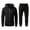 Black, variant on Men's Hoodie and Sweatpants Set 2 Piece Track Suit Fall Winter Casual Outfit with Hooded Sweatshirt and Jogger Pants With multiple pockets Army Green L