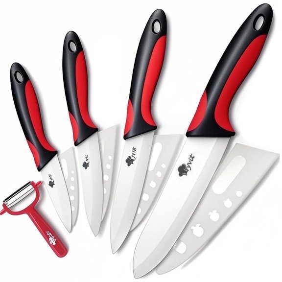 Myvit Ceramic Knives Set for Kitchen Rustproof Blade with Covers.6",5",4",3" in Paring Knife