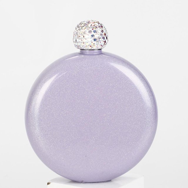 Frasco- Ab Tapa De Cristal Creativo 304 Acero Inoxidable Vino Alcohol Licor Frasco Para Mujeres Niñas Hombres Fiesta Tamaño De Mano Flask-5oz