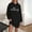 Black, variant on Aobny Gray Trendy Nightgowns for Women's Letter Flannel Sleepshirts Short Long Sleeve Hooded Womens Tops Cute
