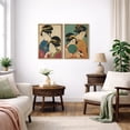 thumbnail image 5 of Framed Canvas Print Japanese Women Portrait Wall Art Set of 2 Japandi Decorative for Living Room Bedroom - 24"x36"x2 NATURAL, 5 of 8