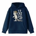 thumbnail image 4 of Where The Wild Things Are Max I'll Eat You Up Youth Navy Long Sleeve Hooded Sweatshirt-XL, 4 of 7