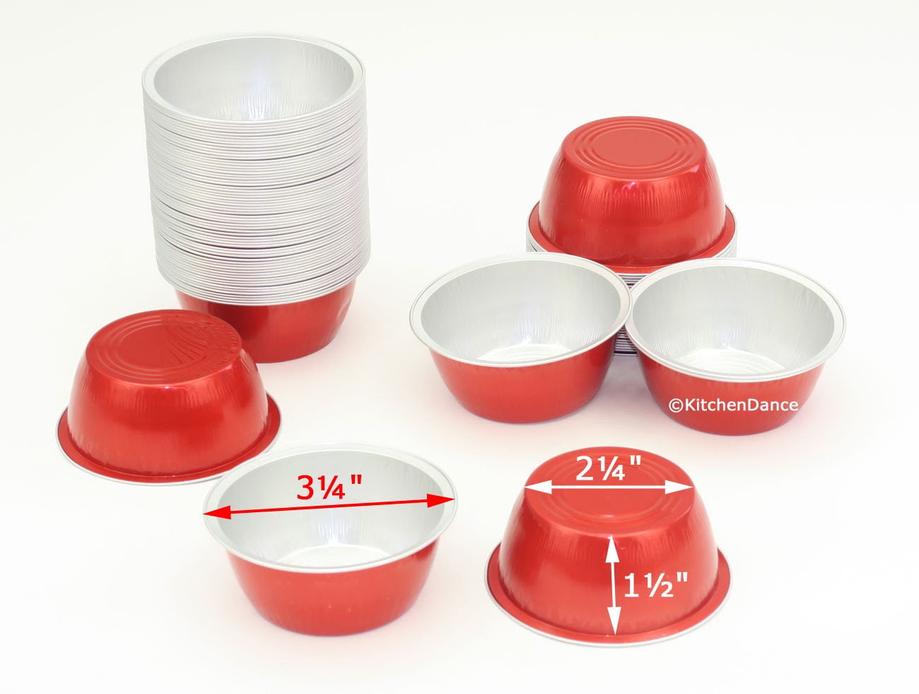 Disposable Aluminum Colored 4 ounce RamekinsCreme Brulee CupsFoil