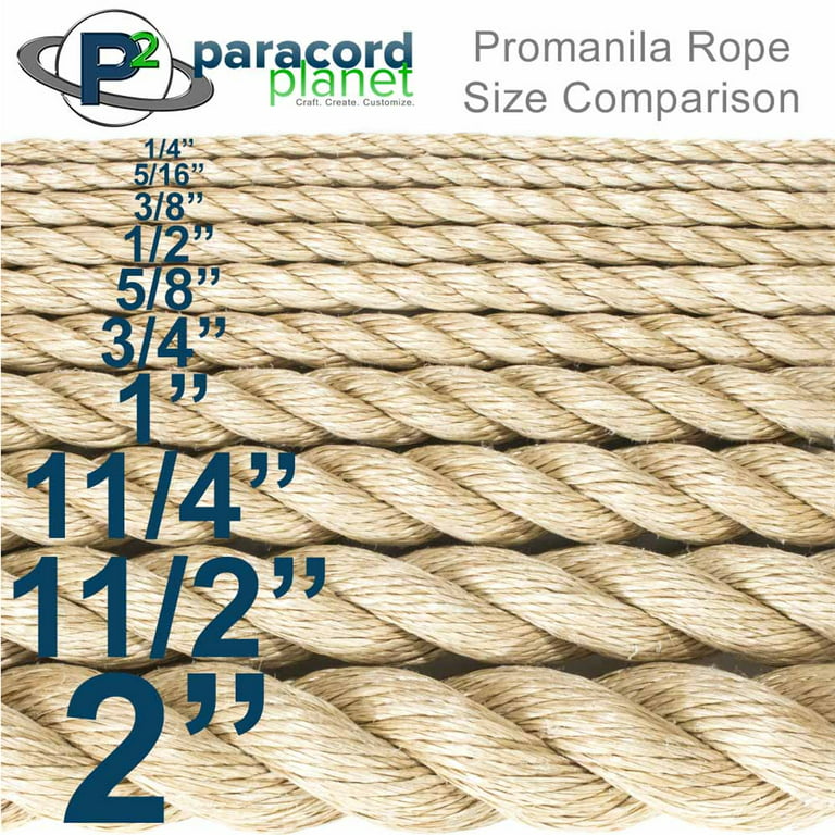 3 Strand Twisted ProManila Polypro Rope - Sizes range from 1/4