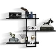 thumbnail image 2 of 3 Tier Wall Shelves,Decorative Floating Shelf for Wall,Plants Photo Shelf Storage Display Shelving Wood for Living Room Bedroom Kitchen Home Office Decor,Modern,Large,22 Inch(Carbonized Black), 2 of 10