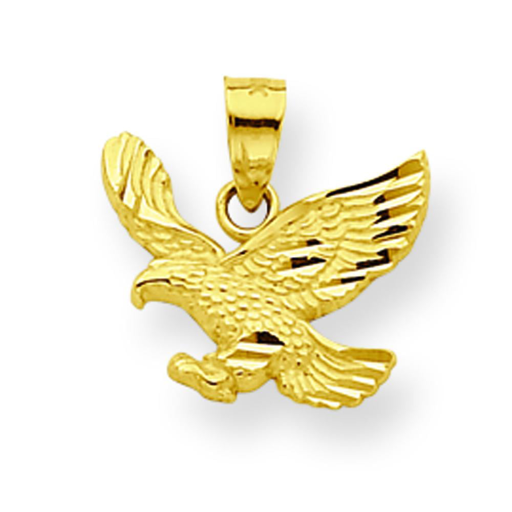 10K Yellow Gold Eagle Head Charm Jewelry FindingKing 