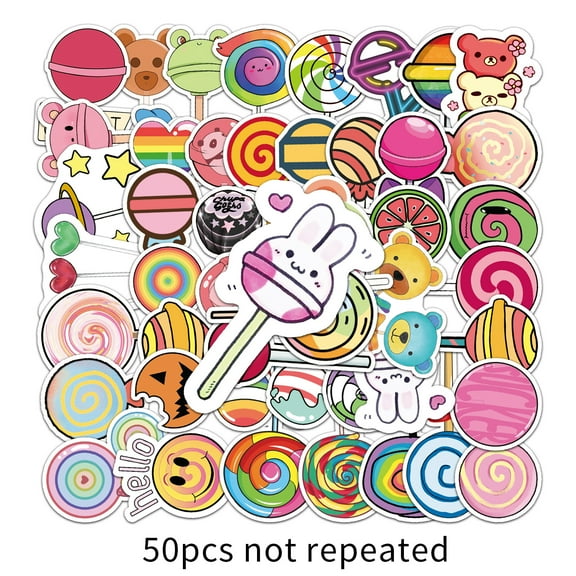 50-Pack Fresh and Cute Graffiti Stickers - Waterproof Cartoon Stickers for Journals, Skateboards, Kids' Decorations, and Luggage