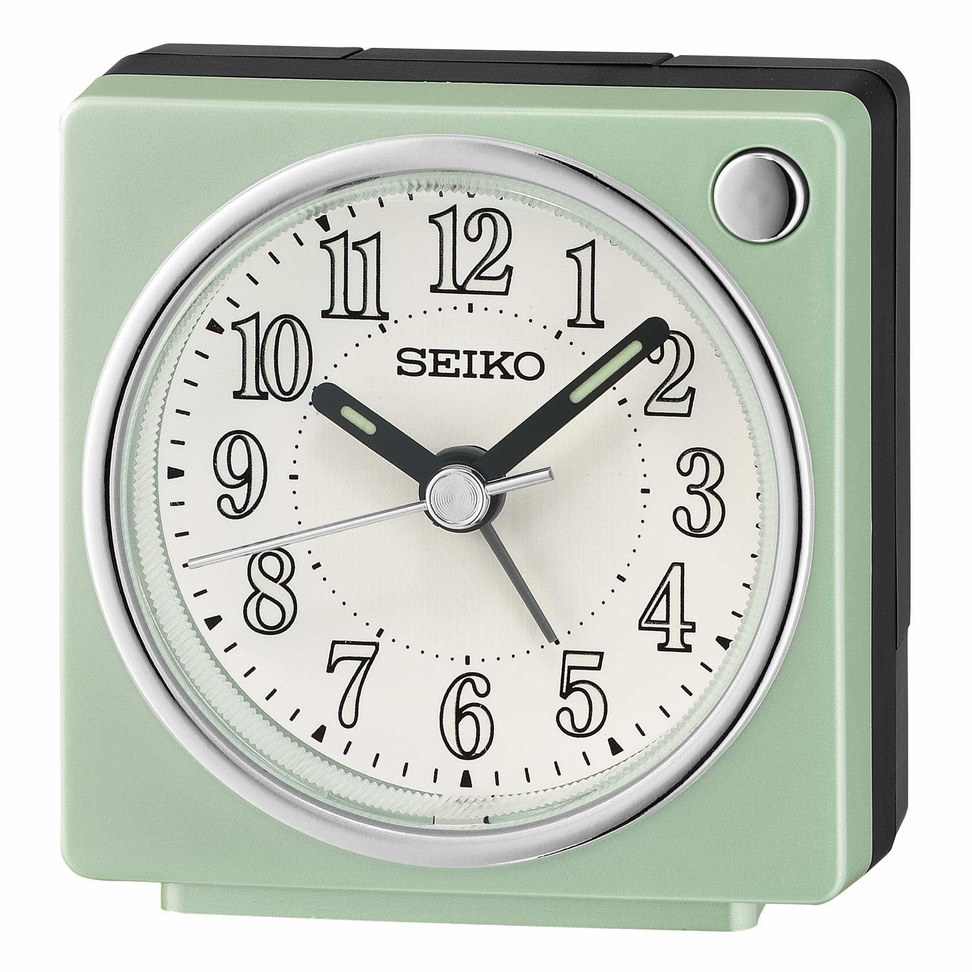 Seiko  inch Fuji II Beep Alarm Pearl Green Analog Quartz Traditional Desk  Clock QHE197MLH 