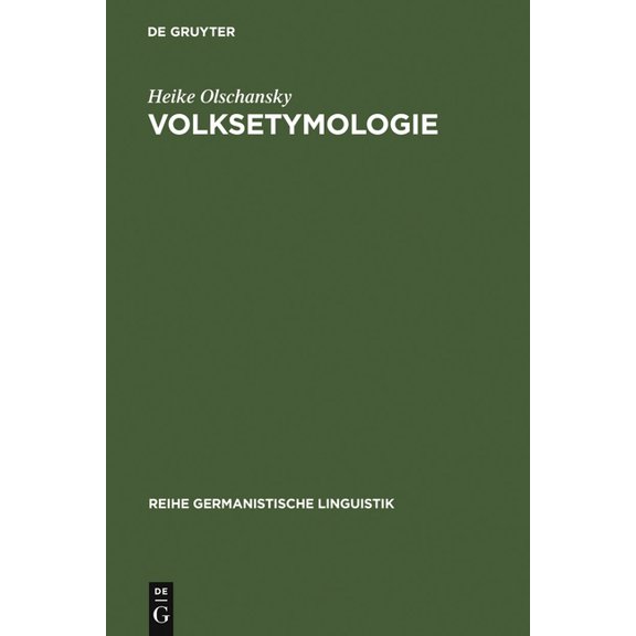 Reihe Germanistische Linguistik Volksetymologie, Book 175, (Hardcover)