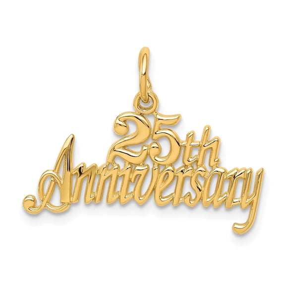 14k 25th Anniversary Charm in 14k Yellow Gold