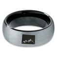 thumbnail image 2 of Tungsten Colorado The Centennial State Mountains Band Ring 8mm Men Women Comfort Fit Black Dome Brushed Gray Polished, 2 of 4