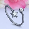 thumbnail image 3 of 9 mm Star Toe Band Ring 925 Sterling Silver Thin Adjustable Stylish Rings For Women, 3 of 4