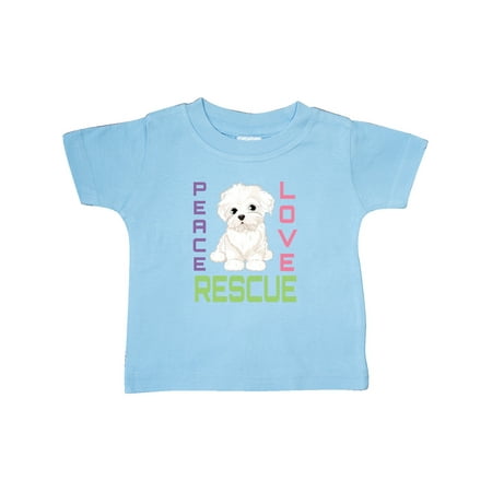 

Inktastic Rescue Dogs Peace Love Rescue Gift Baby Girl T-Shirt