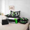 thumbnail image 6 of Manfei Black Green Gray Twin Bedding Sets 7pcs, Modern Gradient Stripe Bedding Comforter Set, Contemporary Geometric Sheet Sets, Lightweight Room Decor, 6 of 8