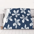 thumbnail image 5 of YFYANG Lightweight Warm Flannel Blanket, Blue Flower Texture Throw Blanket for Bed, Sofa, Travel, Camping, 60"x50", 5 of 7