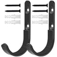 thumbnail image 1 of 2 pcs Horizontal Metal Rack and Hooks Hangers , Wall Mount Storage Black ,Rack Wall Mount for Hanging & Storin, 1 of 5