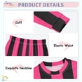 thumbnail image 4 of Pink and Black Stripe Cotton Pajamas 2 Piece Set Sleepwear Soft and Comfortable Homewear Nightwear, 4 of 7