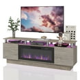 thumbnail image 4 of BOSSIN Fireplace TV Stand with 36" Electric Fireplace for Living Room,LED Light Entertainment Center,2 Tier TV Console Stand for TVs Up to 80", 4 of 8