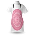 thumbnail image 4 of Pink Mandala Apron, Circular Cosmos Motif with Geometric Culture Lines Colorful Illustration, Unisex Kitchen Bib with Adjustable Neck for Cooking Gardening, Adult Size, Pale Pink White, by Ambesonne, 4 of 4