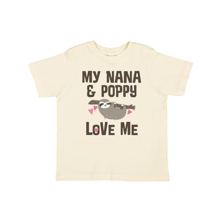 

Inktastic Nana and Poppy Love Me Sloth Gift Toddler Toddler Girl T-Shirt