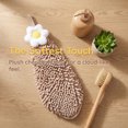 thumbnail image 4 of REGALWOVEN 1 Pack Chenille Hand Towel, Hanging Bathroom Hand Towels with Loops, Soft Absorbent Flower Towels Brown 6" x 15", 4 of 6