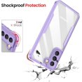 thumbnail image 4 of for Samsung Galaxy S21 FE Case, 360 Full Body Rugged Case with Built-in Screen Protector Transparent Heavy Duty Shockproof [Military-Grade Protection] Bumper Cover for Women Men (Purple), 4 of 13